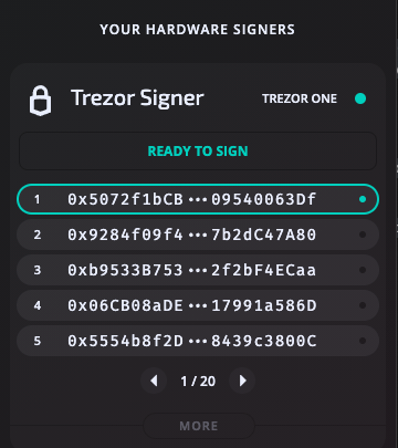 Connect your Trezor to LooksRare using Frame